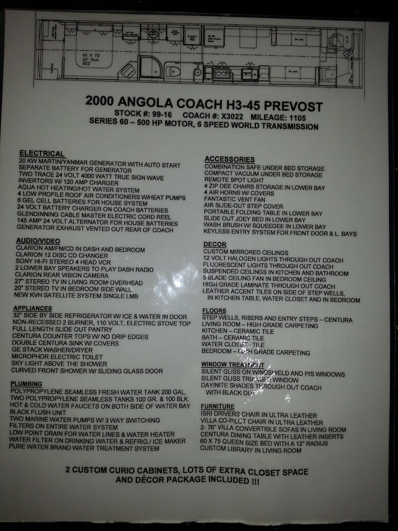 1999 Prevost Angola H3-45 For Sale