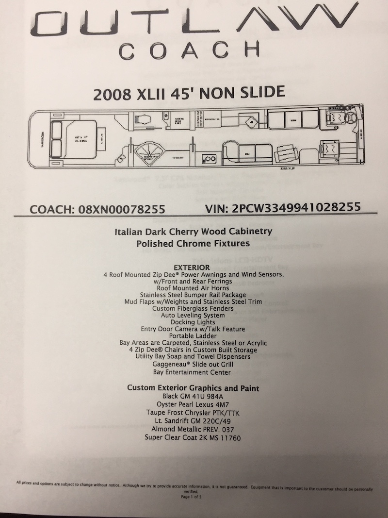 2007 Prevost Outlaw XLII For Sale