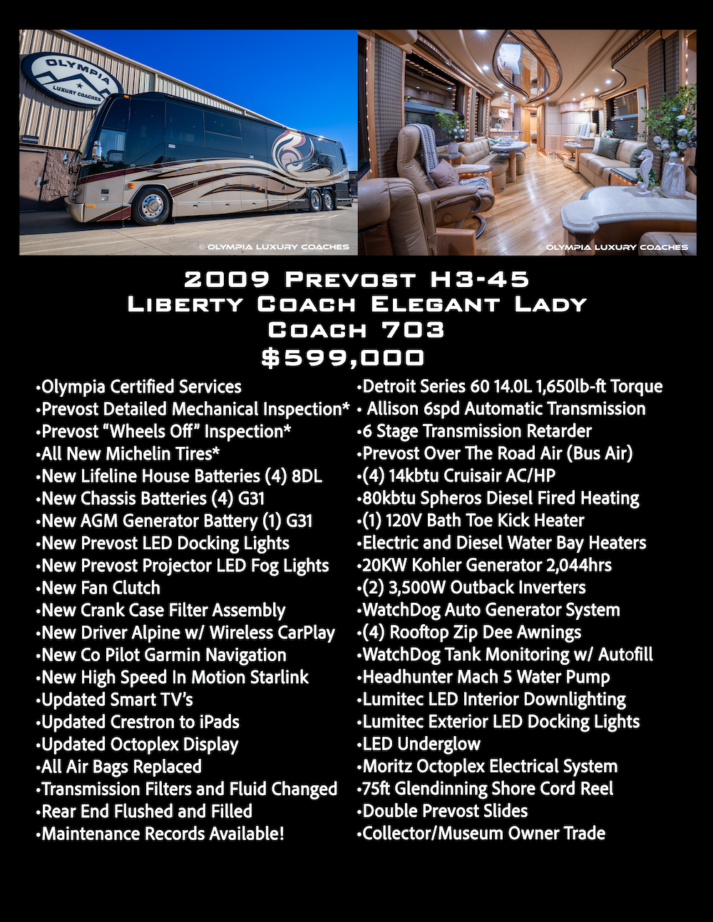2009 Prevost Liberty  H3-45 For Sale