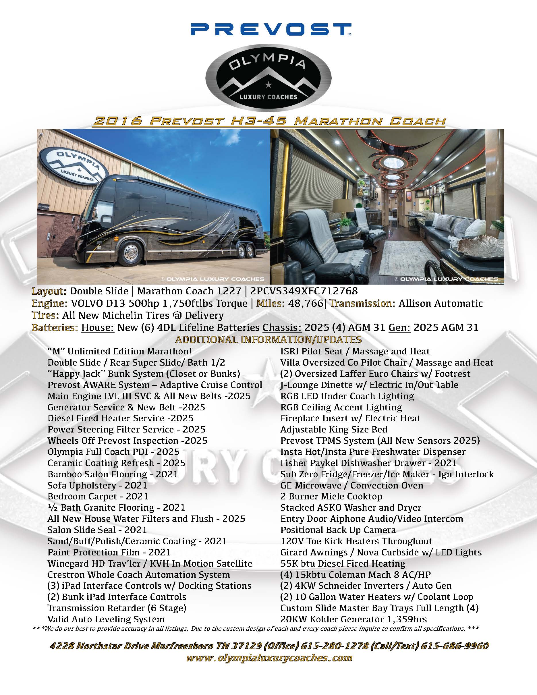 2016 Prevost Marathon H3-45 For Sale