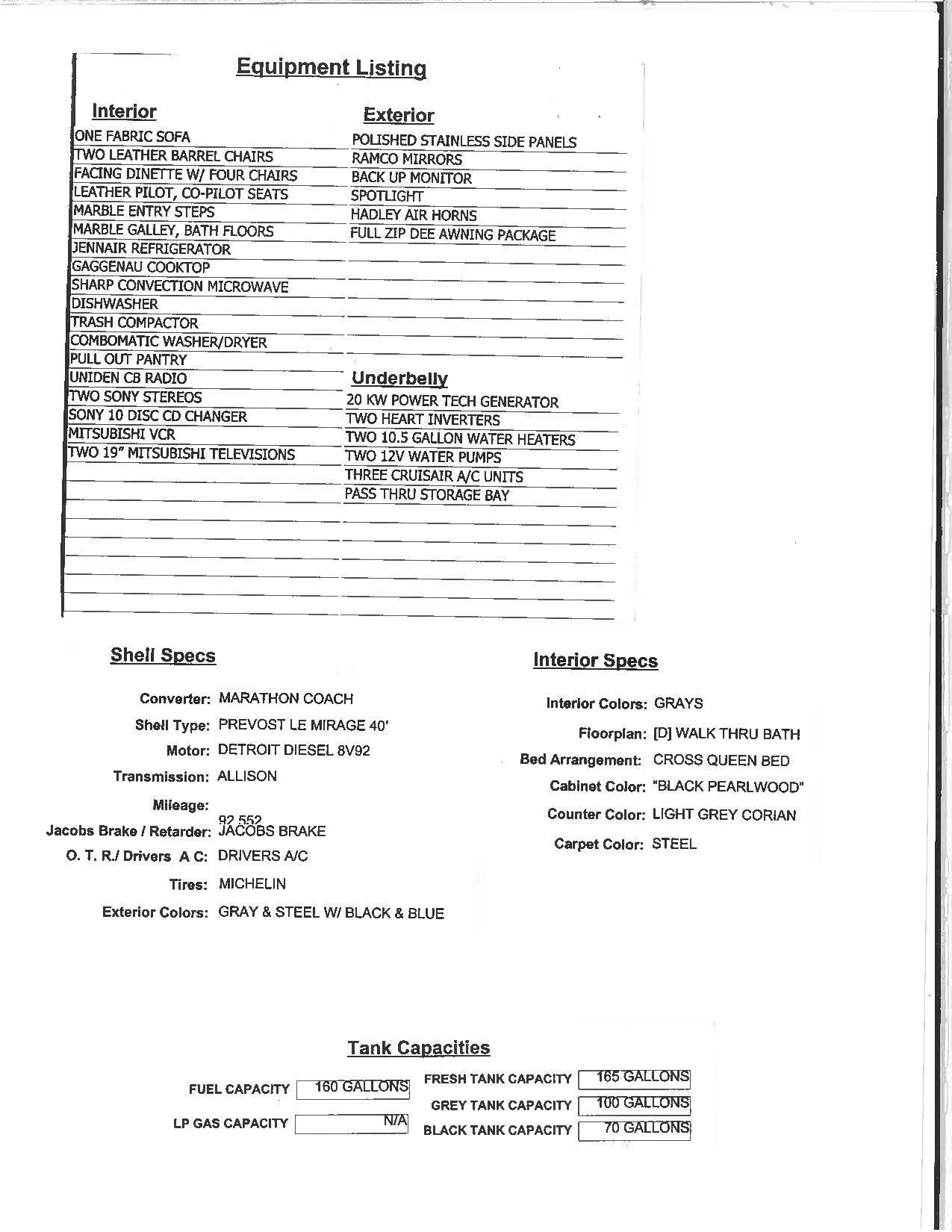 1993 Prevost Marathon XL For Sale