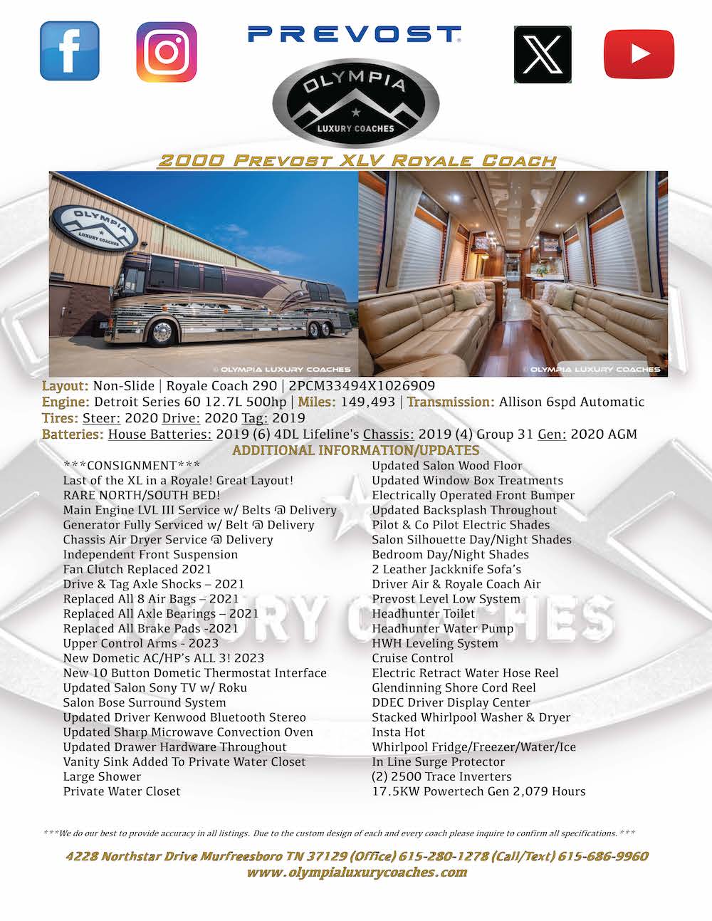 2000 Prevost Royale XL For Sale
