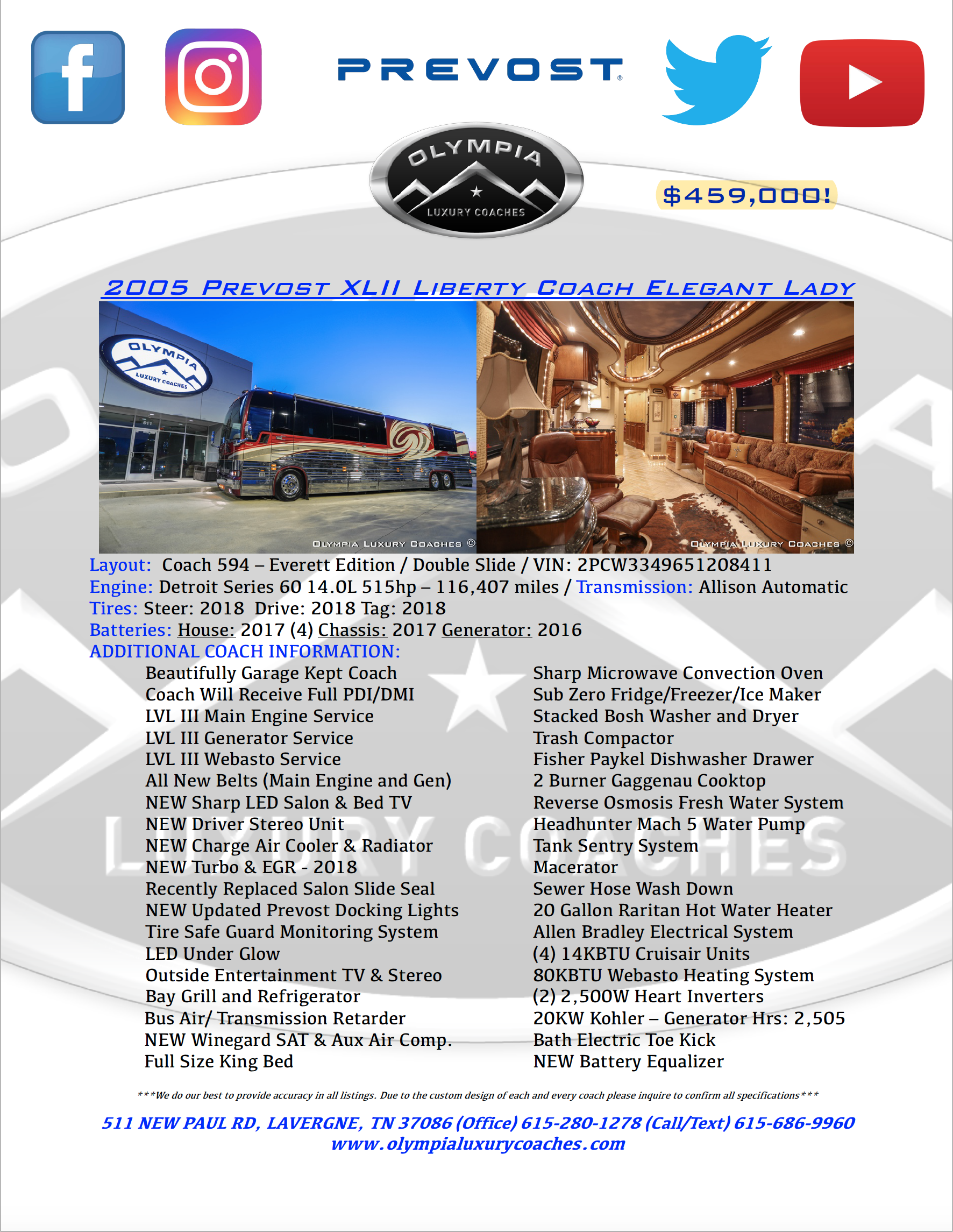 2005 Prevost Liberty XLII For Sale