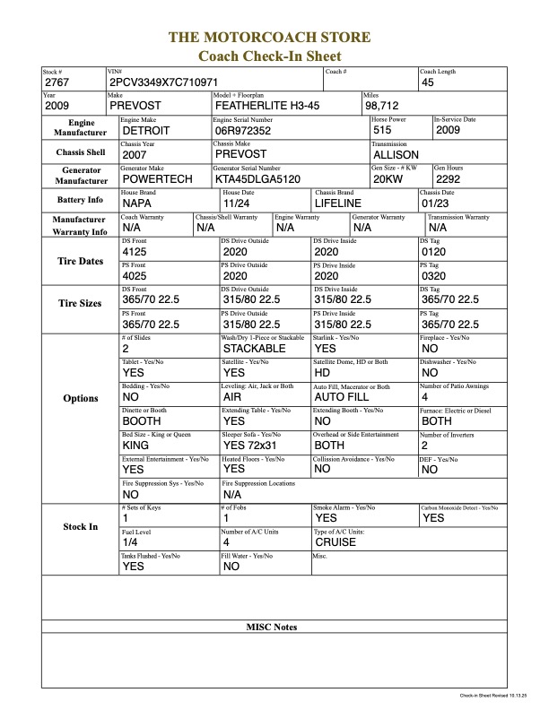 2009 Prevost Featherlite H3-45 For Sale