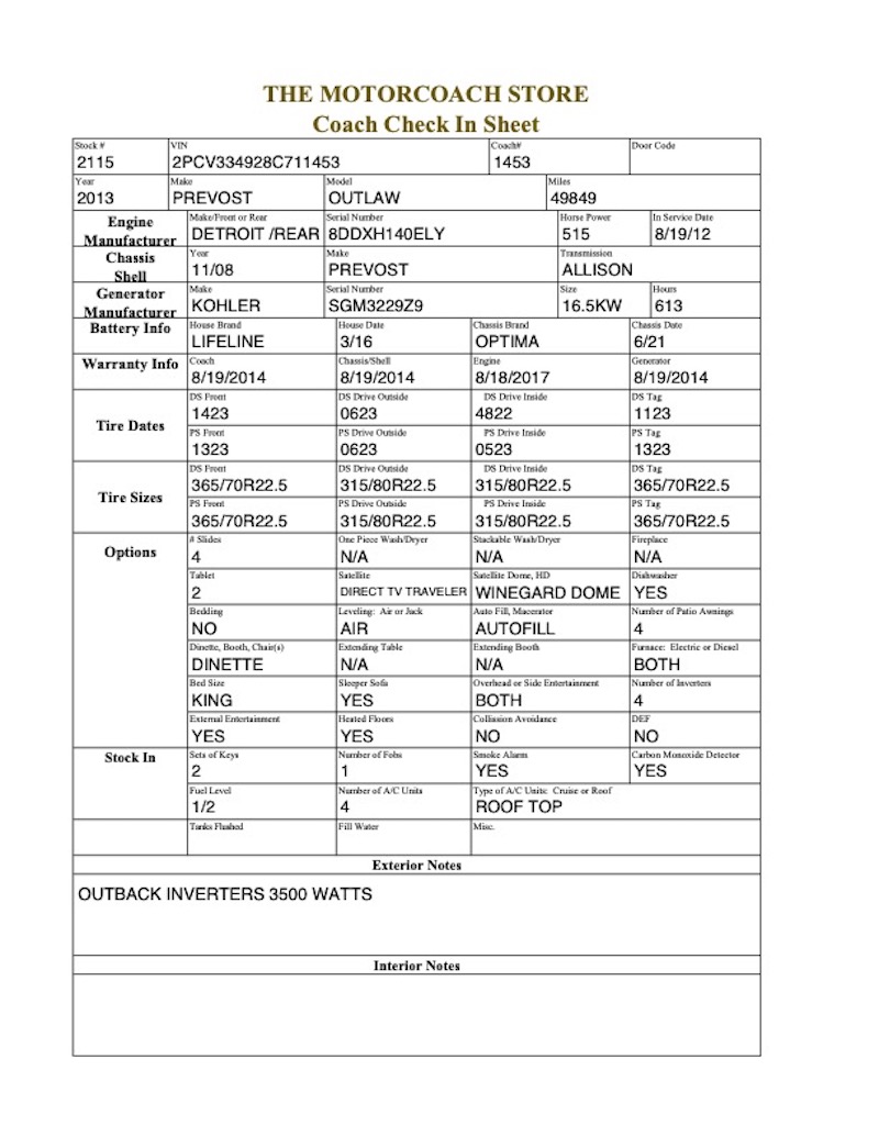 2013 Prevost Outlaw H3-45 For Sale
