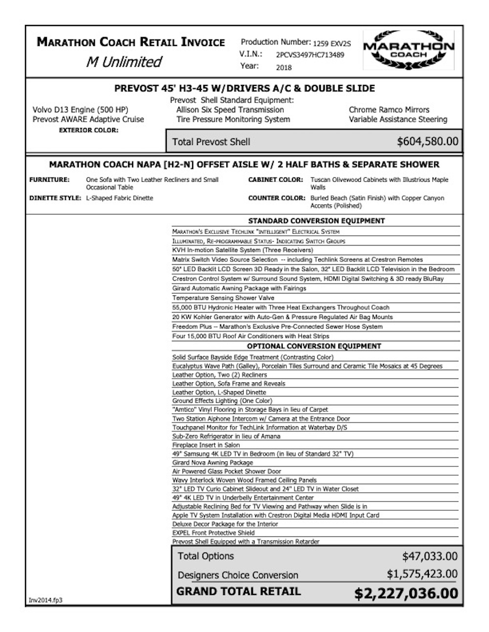 2018 Prevost Marathon H3-45 For Sale